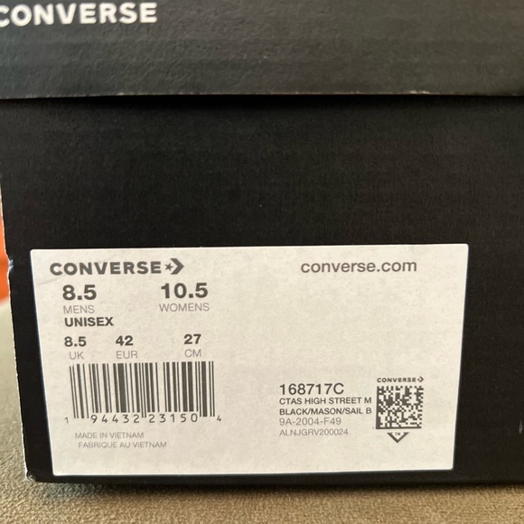 Converse Chuck Taylor All Star CTAS High Street Mid Black/Mason/Sail Blue 8.5 - Picture 4 of 5